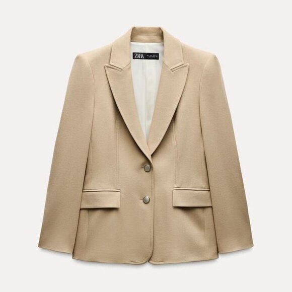 NWT ZARA GOLD BUTTON FITTED BLAZER - Picture 1 of 1